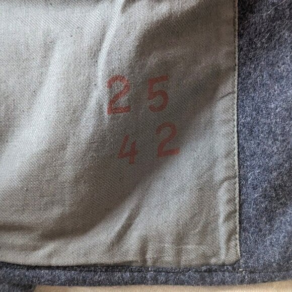 WWII 40s VTG Swiss Army Blue Wool Field Jacket Medium Pockets Militaria Heavy - Picture 7 of 10